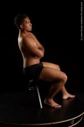 Underwear Man Black Sitting poses - simple Average Short Black Sitting poses - ALL Standard Photoshoot Academic